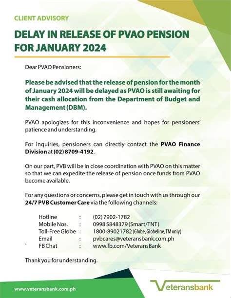pvao pension update online|ANNOUNCEMENT: .